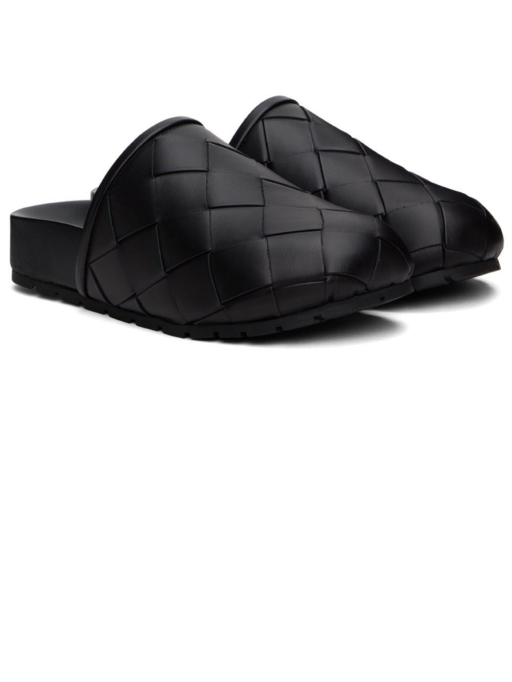 Bottega Veneta Black Reggie Intrecciato Leather Slide Mule Clog BNIB - Picture 3 of 8